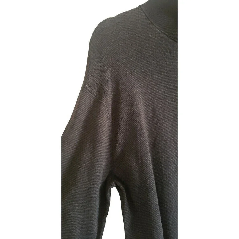 Polo Ralph Lauren Gray Black Sweater Quarter Zip Chunky Logo Warm Sz XL Dad Cozy
